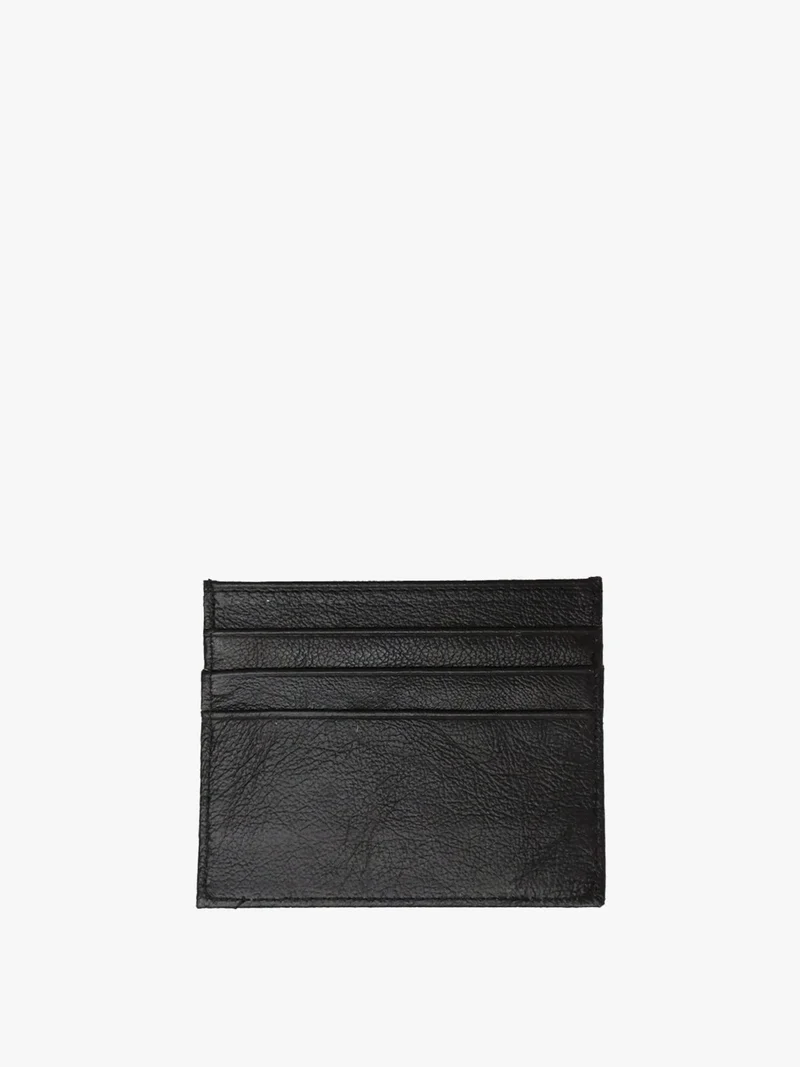 Portatessere in pelle - nero