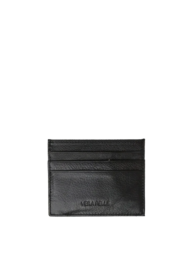Portatessere in pelle - nero