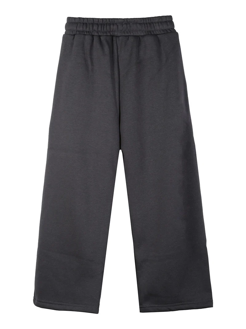 Pantaloni tuta da ragazzo in felpa con coulisse e interno felpato - grigio
