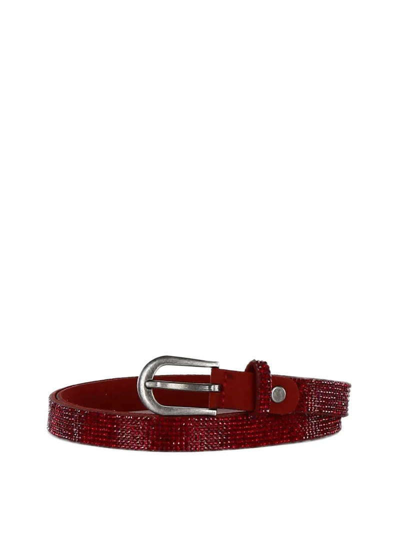 Cintura con strass - bordeaux