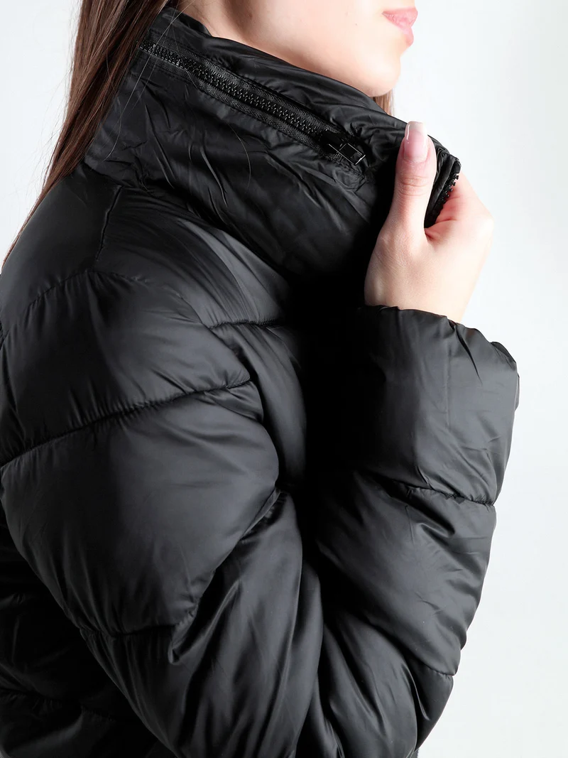 Piumino donna lungo imbottito taglie grandi - nero