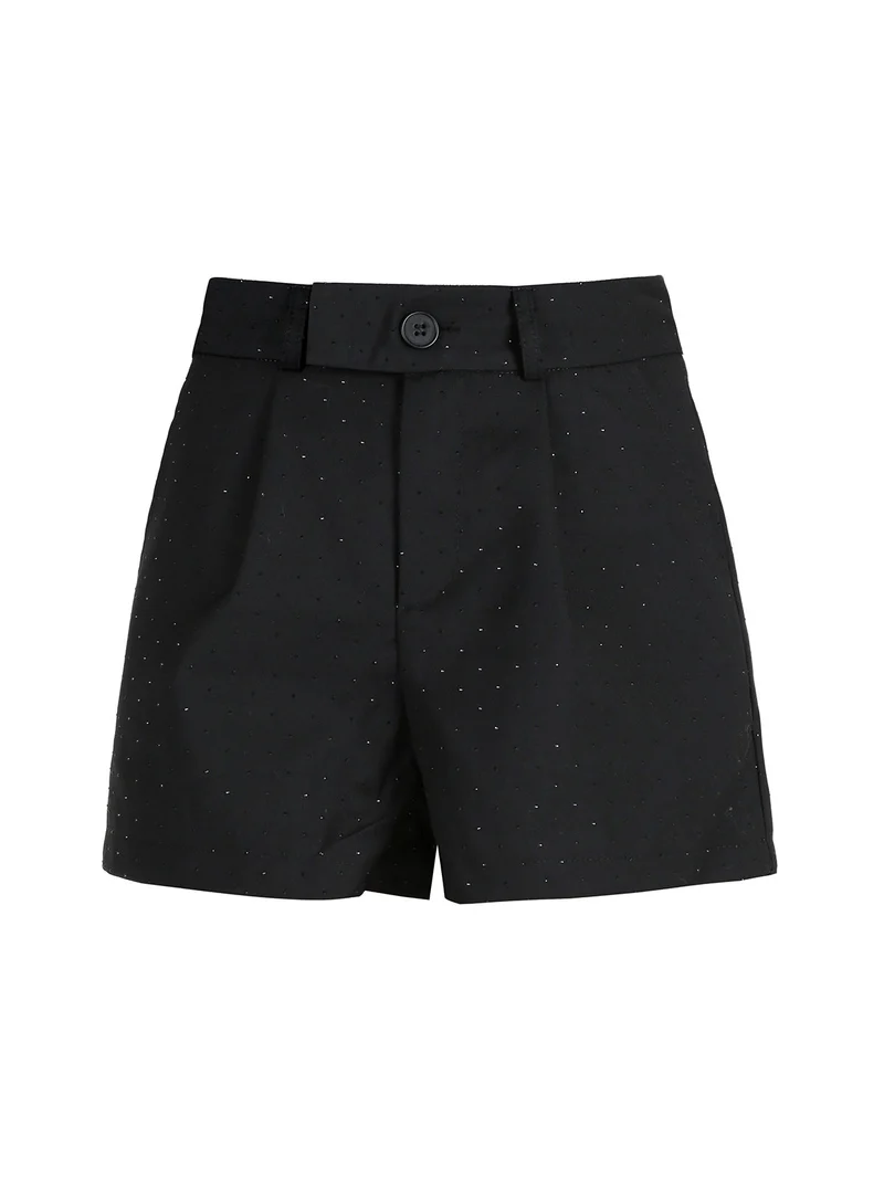 Shorts donna con strass - nero