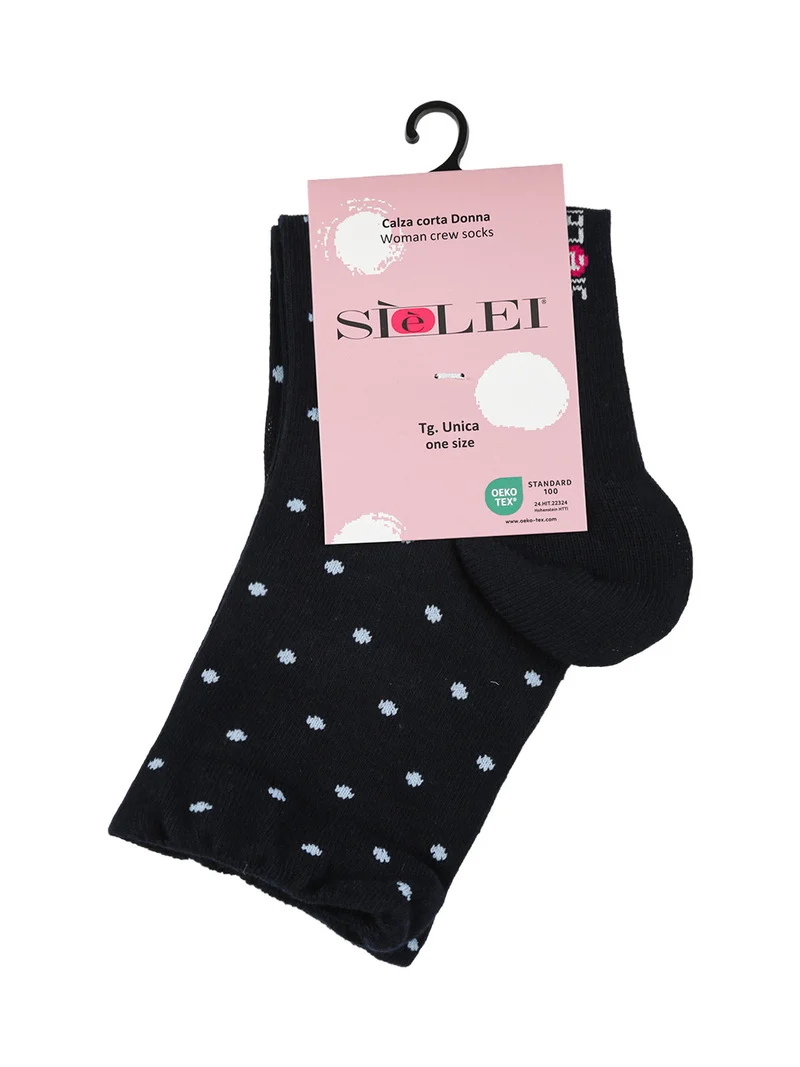Calze corte da donna a pois - blu scuro