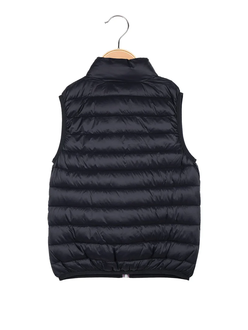 Smanicato da bambina imbottito con zip - blu scuro