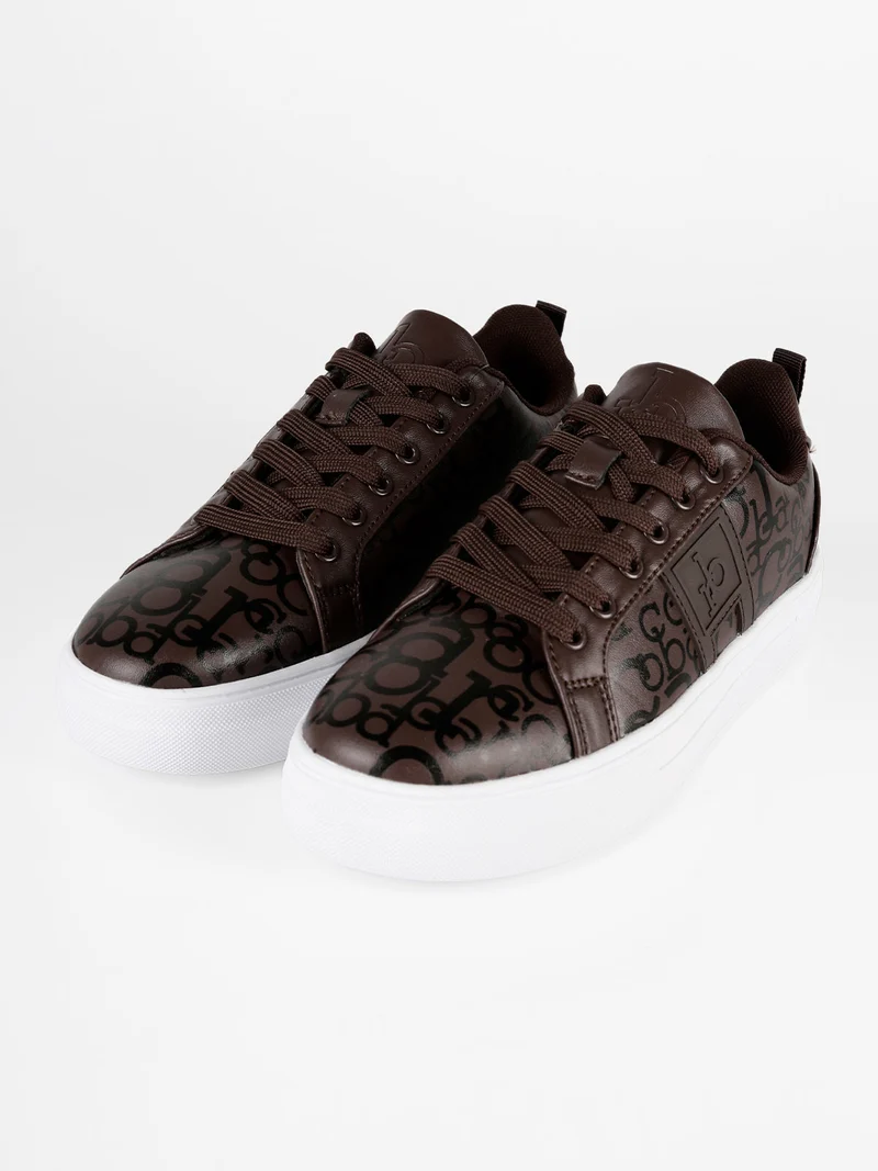 Sneakers donna con stampe - marrone