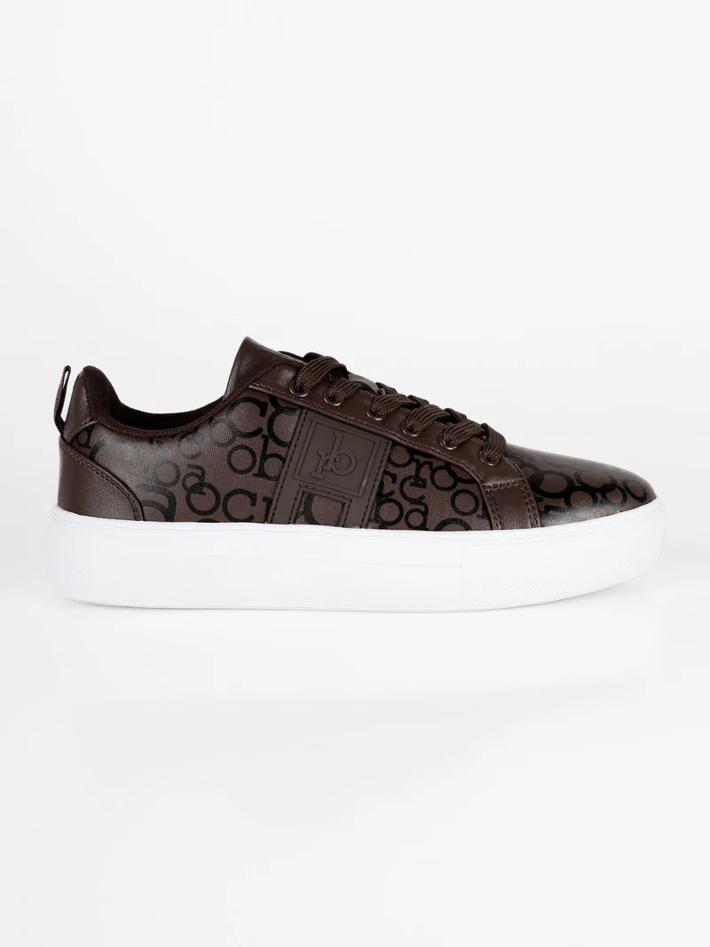Sneakers donna con stampe - marrone