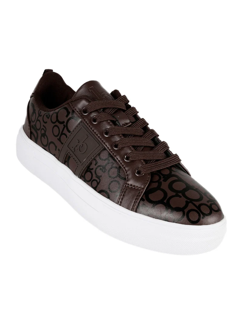 Sneakers donna con stampe - marrone