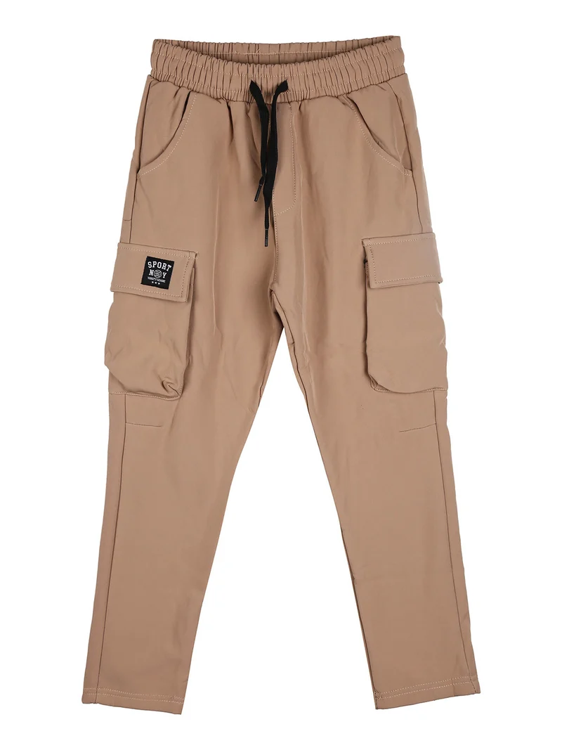 Pantaloni da ragazzo cargo con interno in pile - khaki