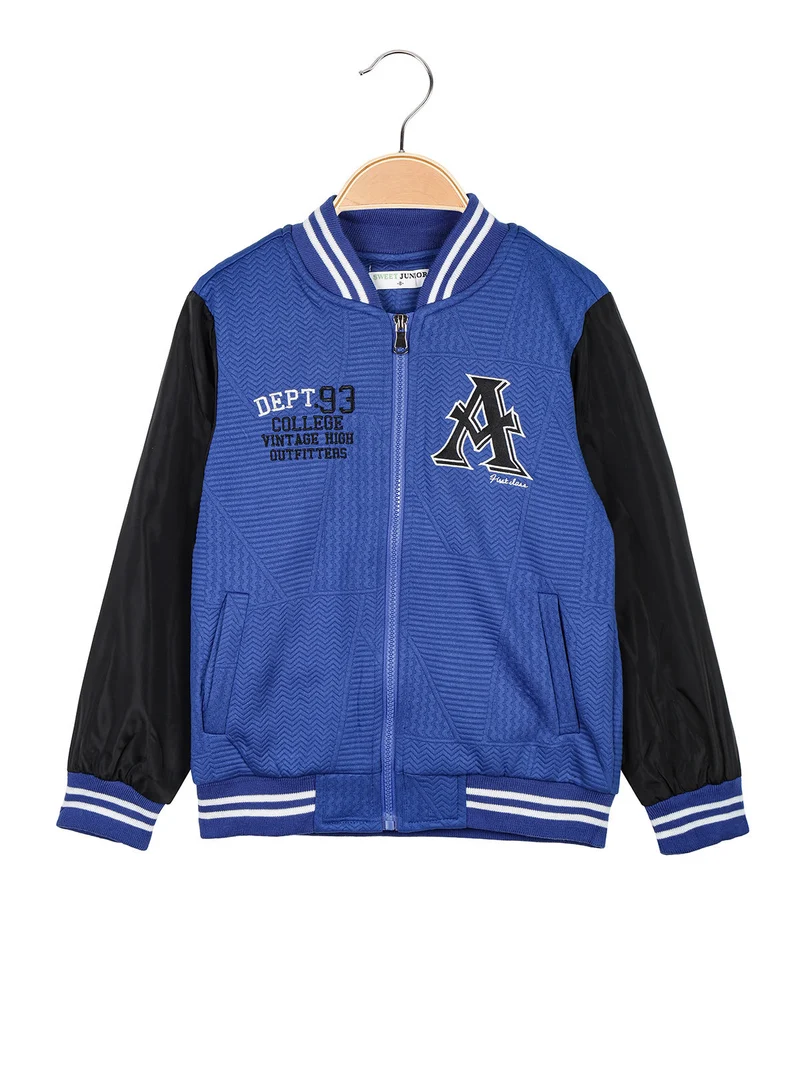 Giubbino baseball da bambino con zip - blu