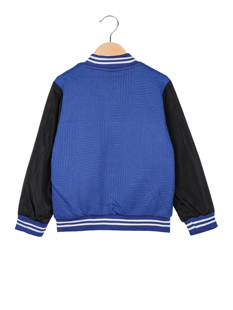 Giubbino baseball da bambino con zip - blu