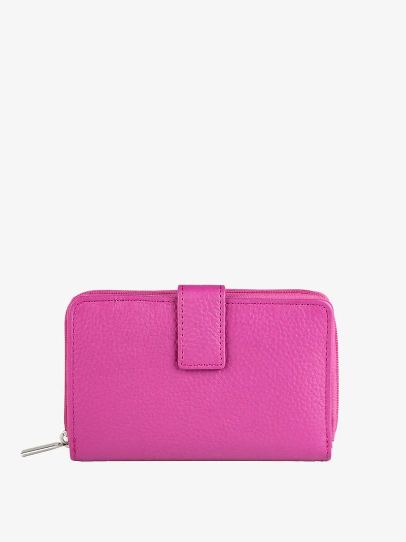 Portafoglio in pelle da donna - fucsia