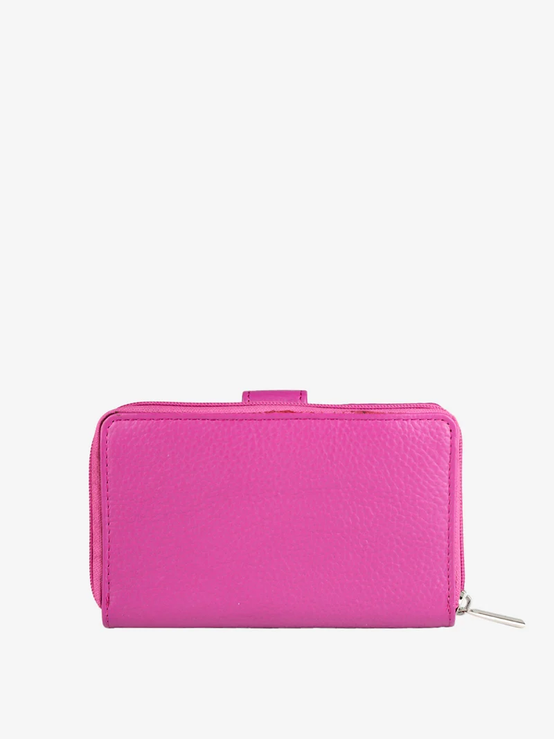 Portafoglio in pelle da donna - fucsia