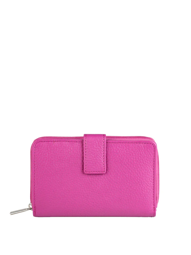 Portafoglio in pelle da donna - fucsia