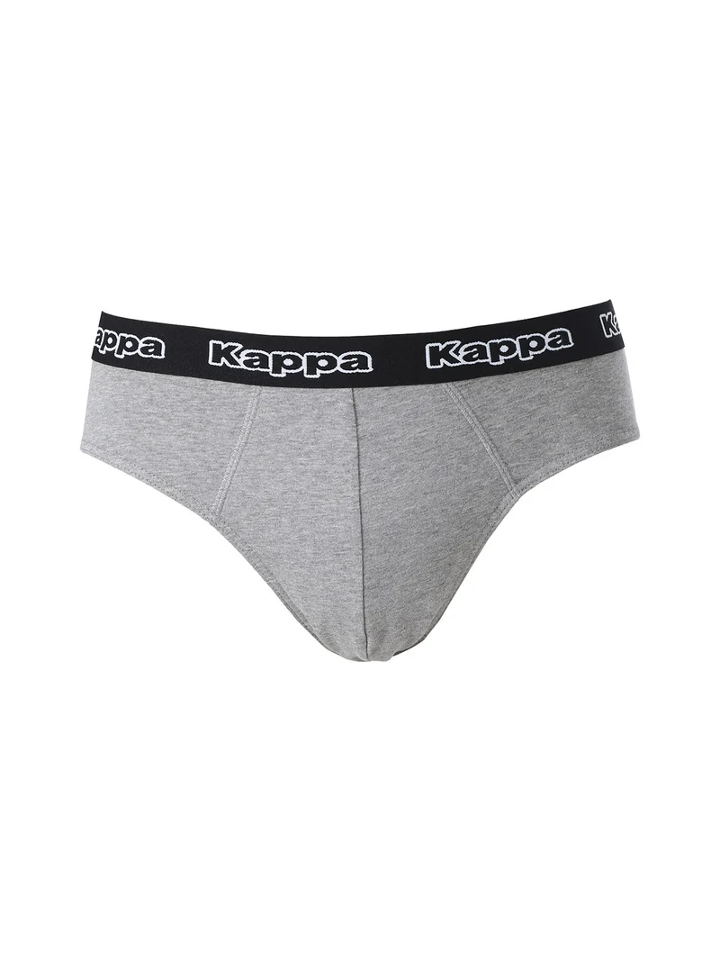 Slip da uomo in cotone con scritta - grigio