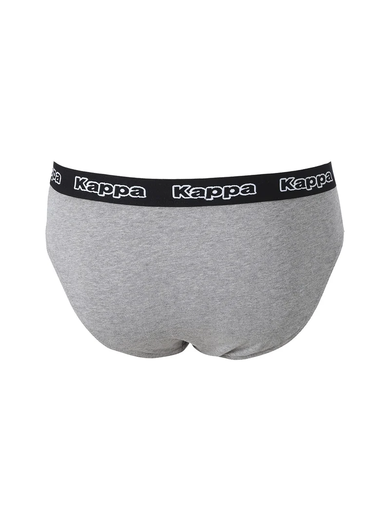Slip da uomo in cotone con scritta - grigio