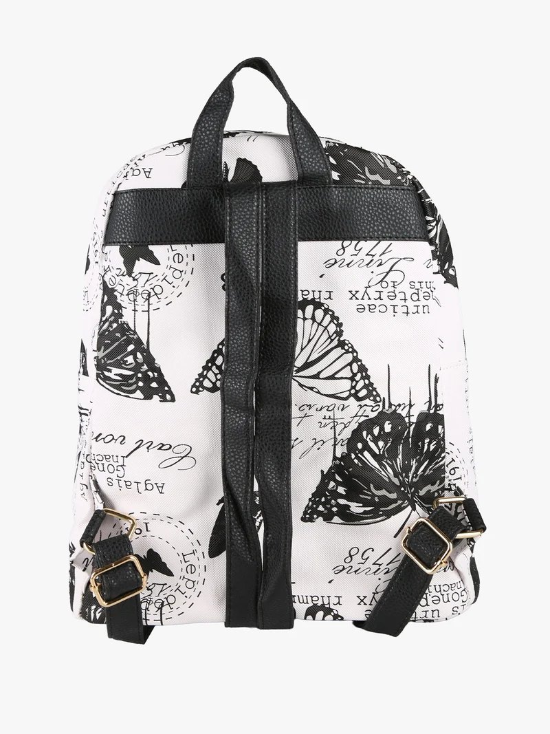 Zaino donna con stampa farfalle - nero