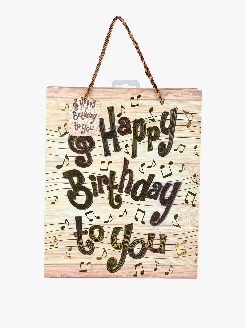 Sacchetto da regalo HAPPY BIRTHDAY - beige