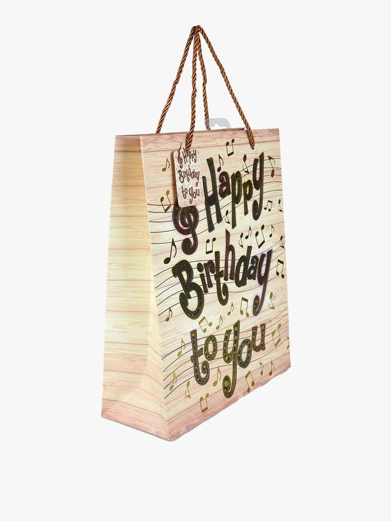 Sacchetto da regalo HAPPY BIRTHDAY - beige