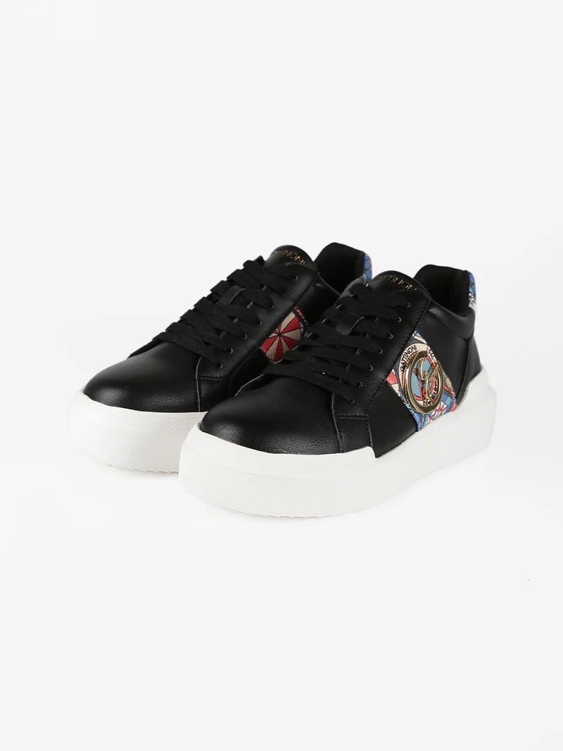 Sneakers donna con platform - nero