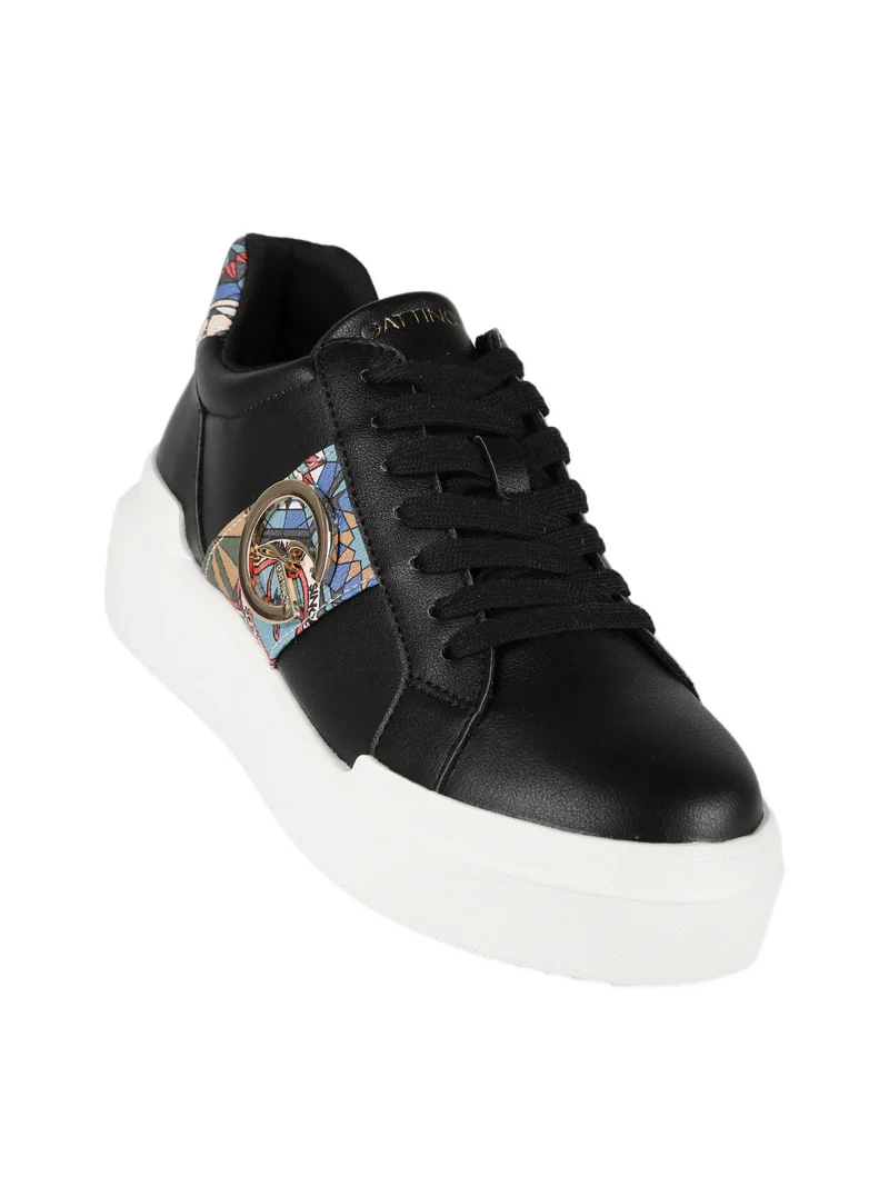 Sneakers donna con platform - nero