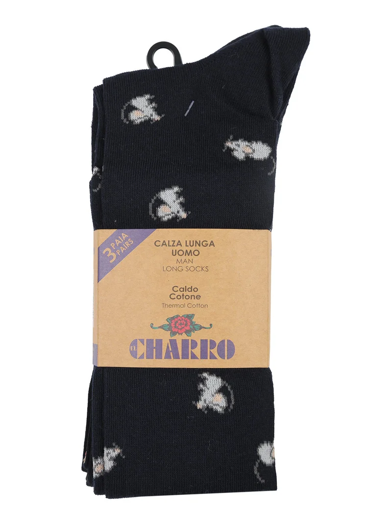 Confezione da 3 paia di calze lunghe da uomo - nero