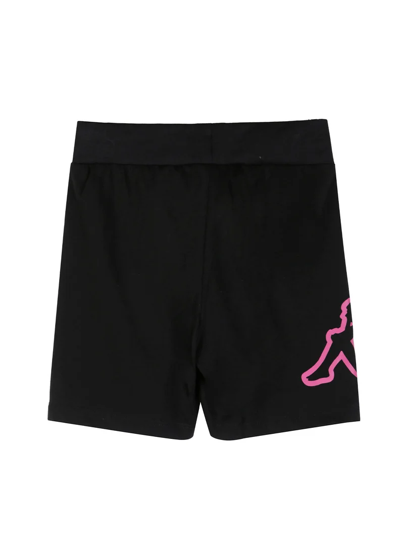Completo corto da bambina in cotone con t-shirt e shorts - verde