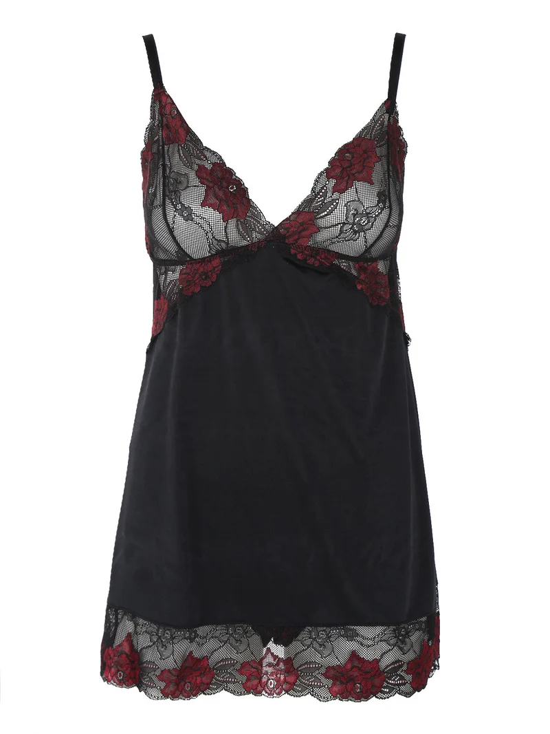 Completo intimo donna babydoll e brasiliana - nero
