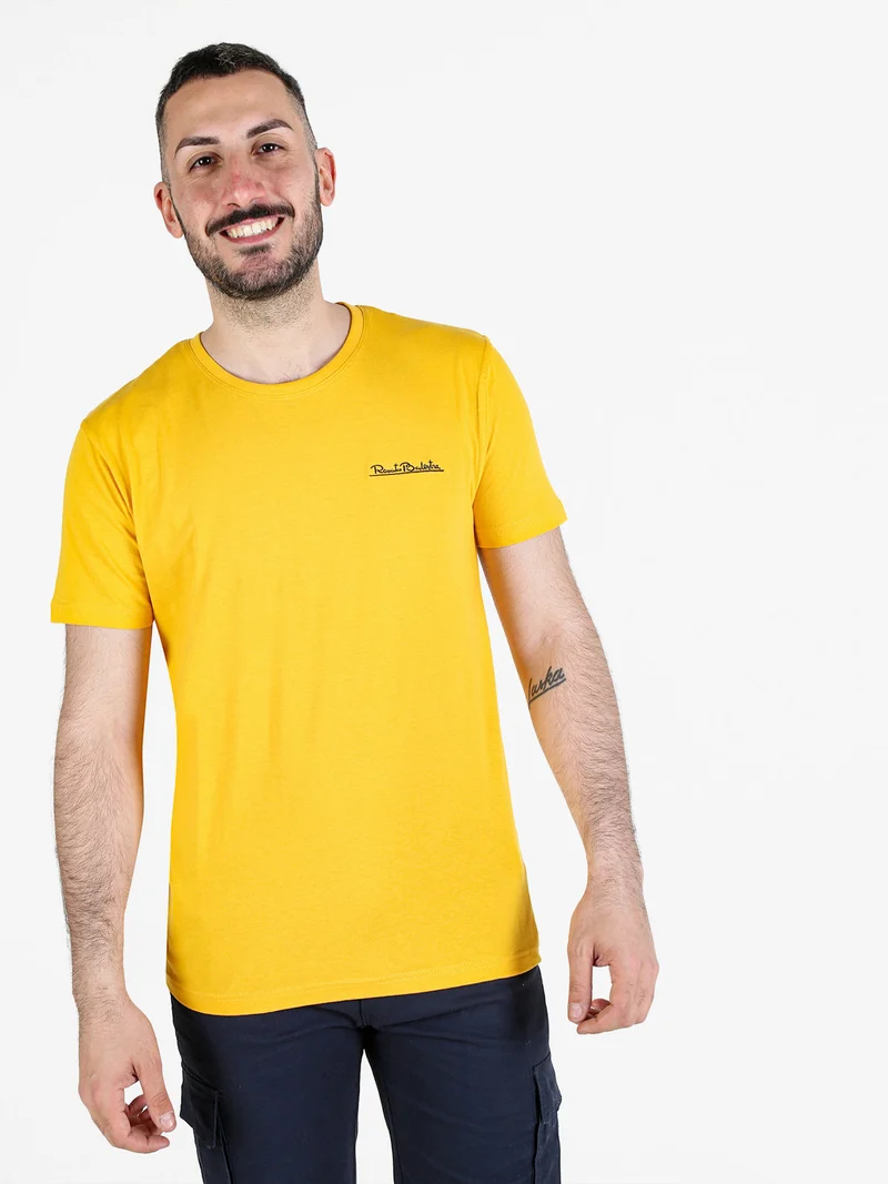 T-shirt girocollo da uomo in cotone - oro