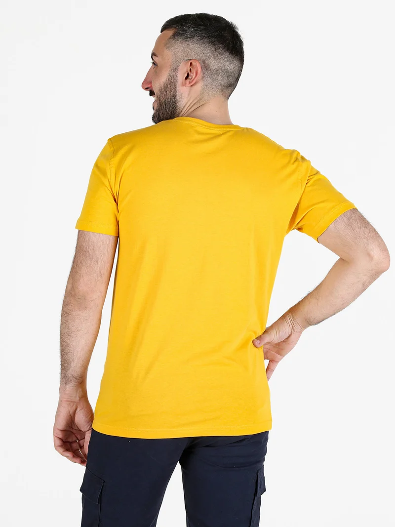 T-shirt girocollo da uomo in cotone - oro