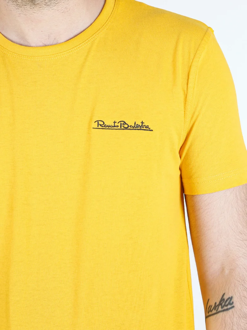 T-shirt girocollo da uomo in cotone - oro