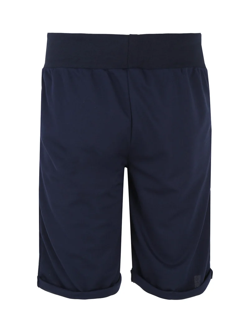 Bermuda da uomo in felpa di cotone - blu scuro