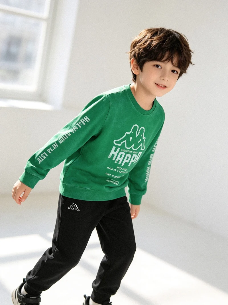 Completo tuta 2 pezzi da bambino girocollo con logo - verde
