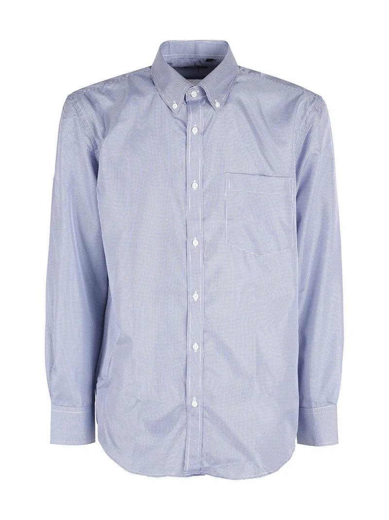 Camicia uomo a quadretti maniche lunghe - blu