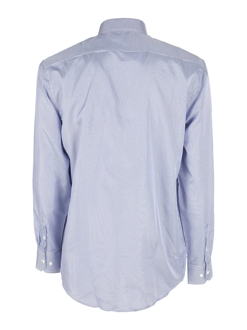 Camicia uomo a quadretti maniche lunghe - blu