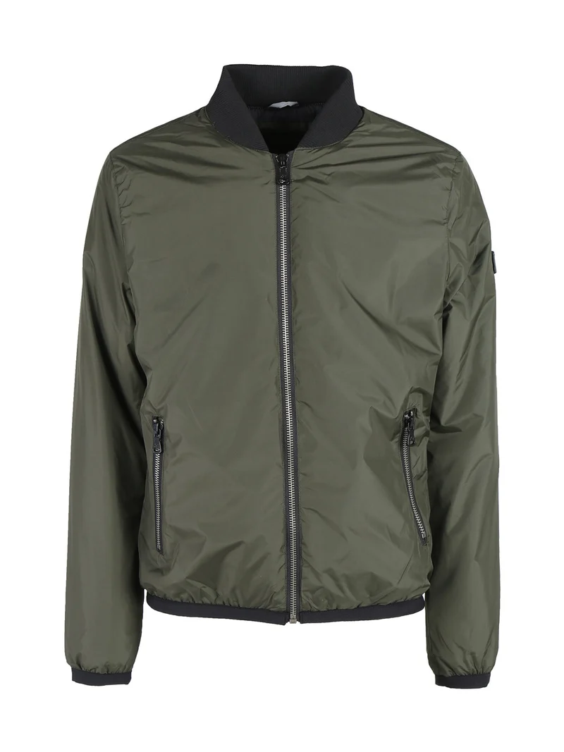 Giubbino da uomo bomber con zip - verde