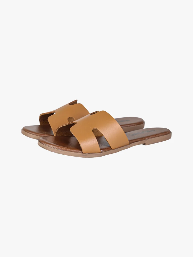 Ciabatte donna in pelle - marrone