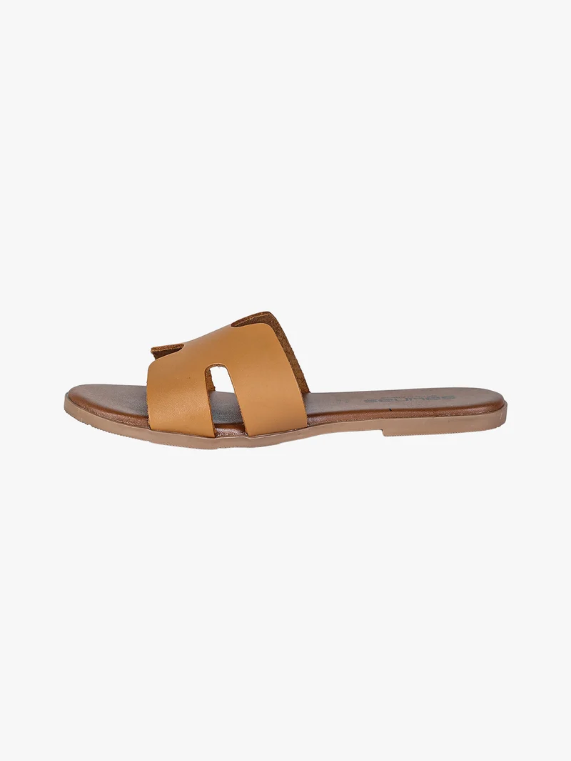 Ciabatte donna in pelle - marrone