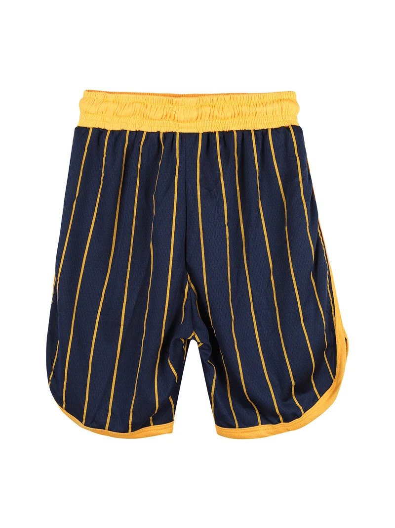 Bermuda sportivi a righe da ragazzo - blu scuro