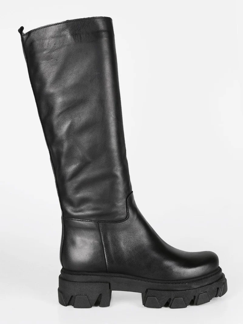 Stivali in pelle da donna - nero