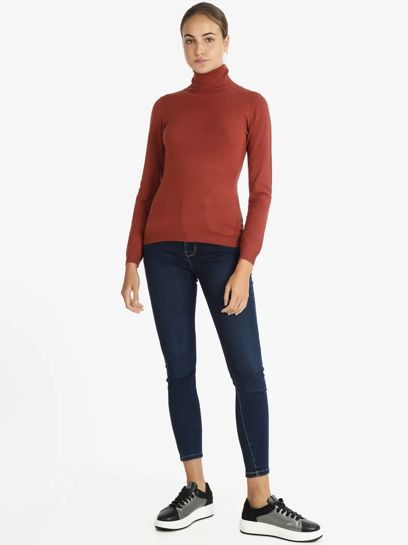 Pullover dolcevita donna - bronzo