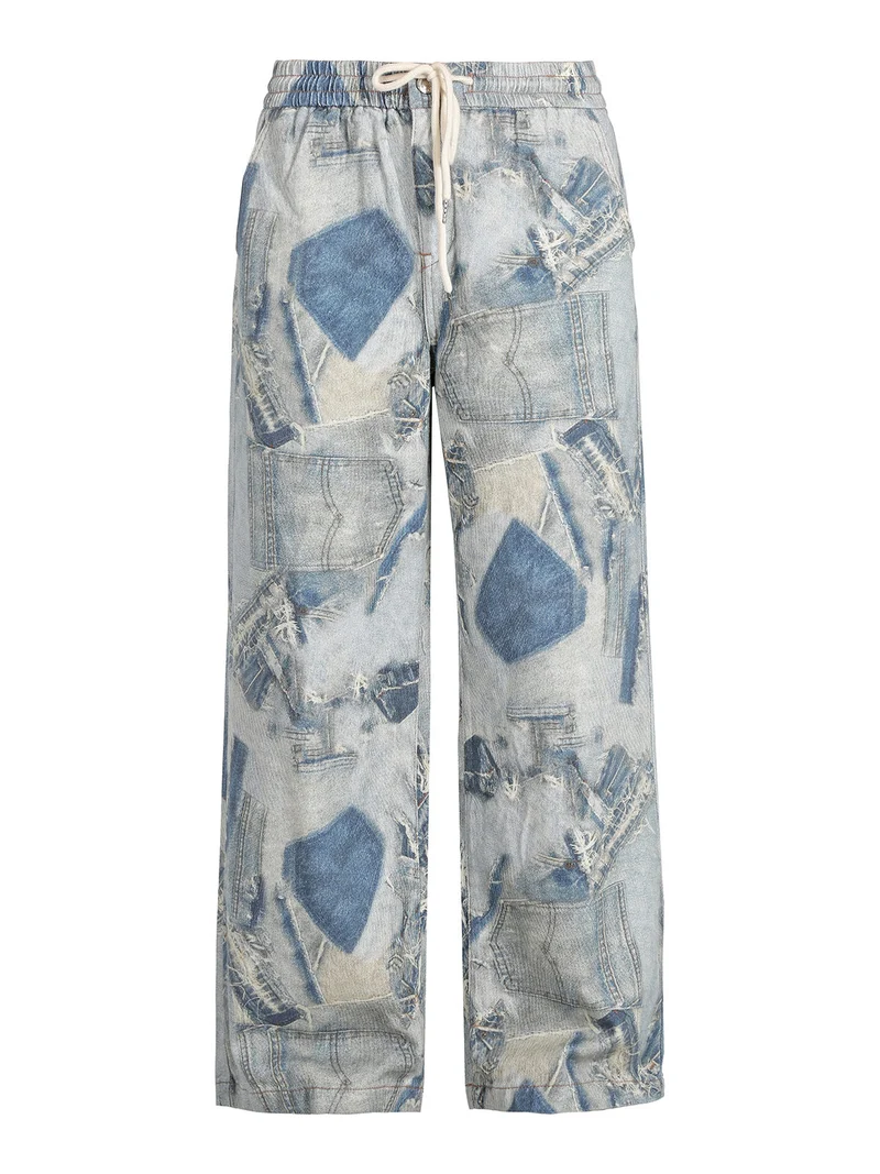 Jeans donna a gamba larga con coulisse - jeans