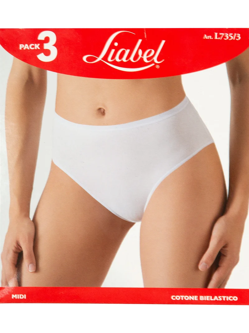 Confezione da 3 slip donna midi - bianco