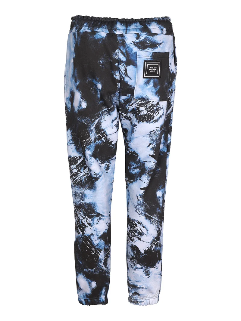 Pantaloni in felpa da uomo con coulisse - blu