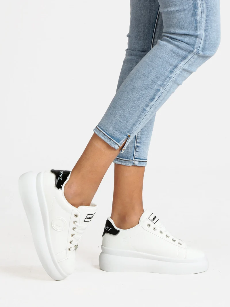Sneakers da donna con platform - bianco