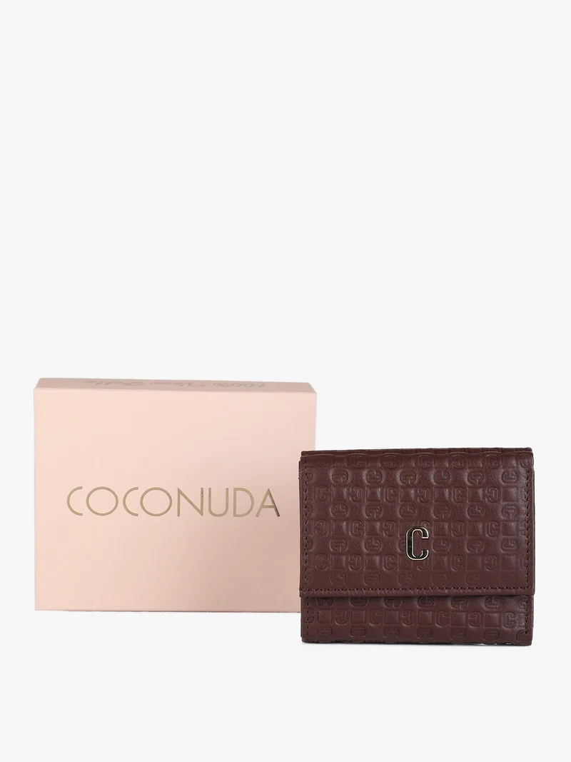 Portafoglio mini in pelle da donna - cuoio