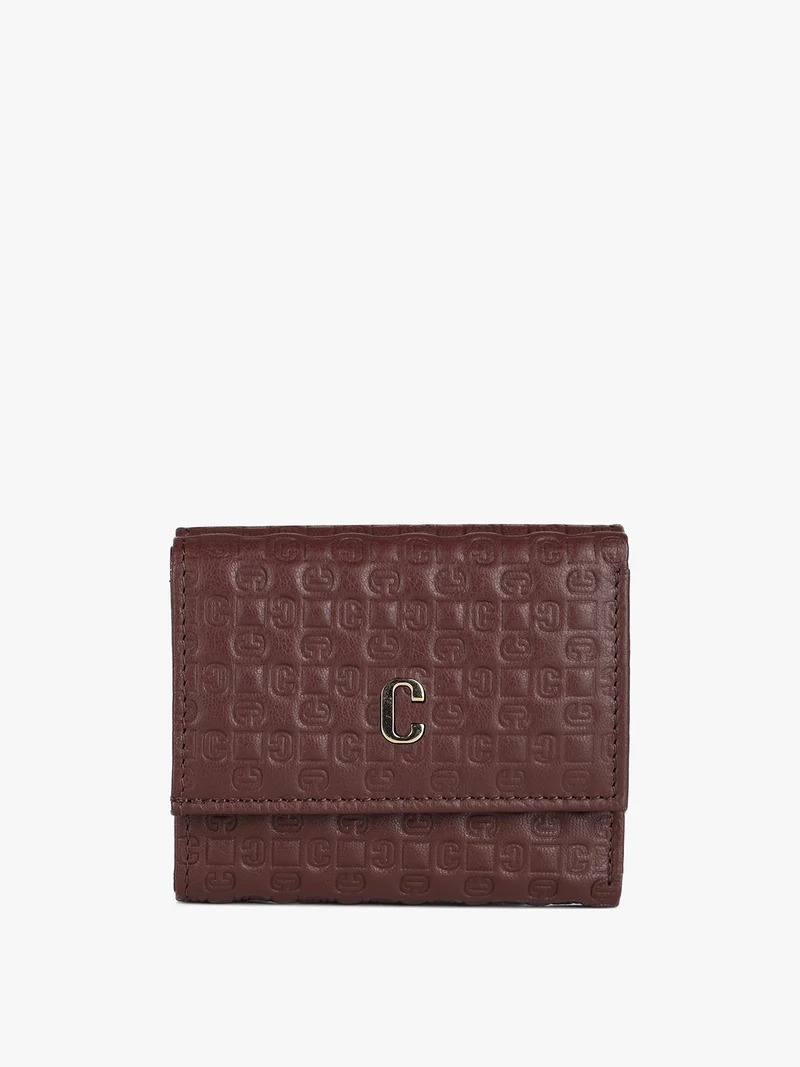 Portafoglio mini in pelle da donna - cuoio