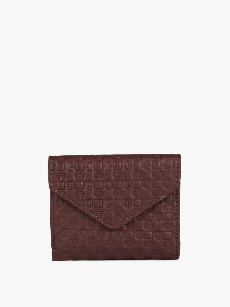 Portafoglio mini in pelle da donna - cuoio