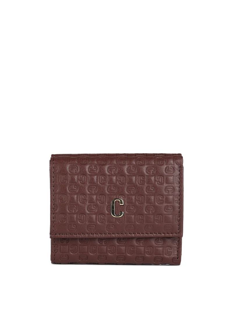 Portafoglio mini in pelle da donna - cuoio