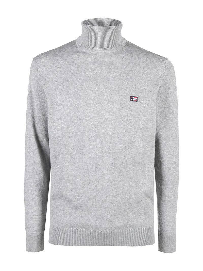 Dolcevita da uomo in maglia - grigio chiaro