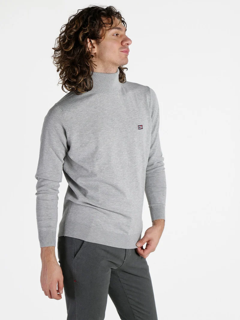 Dolcevita da uomo in maglia - grigio chiaro